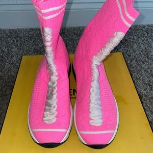 Pink Fendi Sock Sneakers